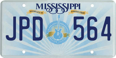 MS license plate JPD564