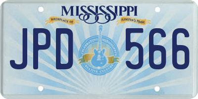 MS license plate JPD566