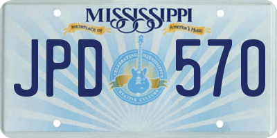 MS license plate JPD570