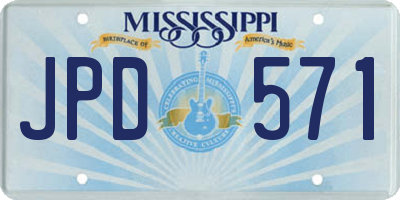 MS license plate JPD571