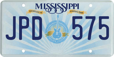 MS license plate JPD575