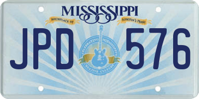 MS license plate JPD576
