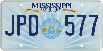 MS license plate JPD577