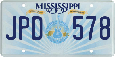 MS license plate JPD578