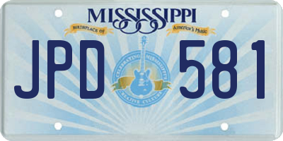 MS license plate JPD581