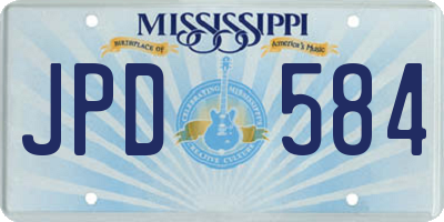 MS license plate JPD584