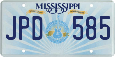 MS license plate JPD585