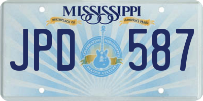 MS license plate JPD587