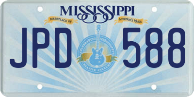 MS license plate JPD588
