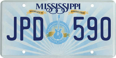 MS license plate JPD590