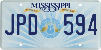 MS license plate JPD594