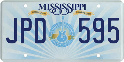 MS license plate JPD595