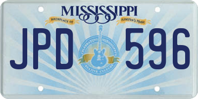 MS license plate JPD596