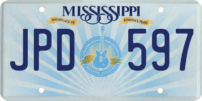 MS license plate JPD597