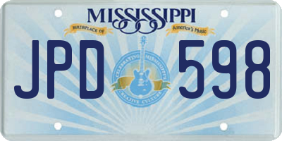 MS license plate JPD598