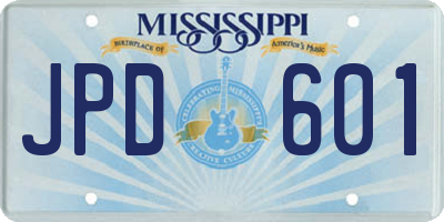 MS license plate JPD601