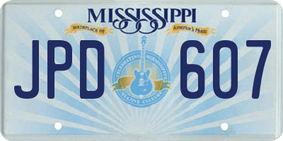 MS license plate JPD607