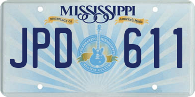 MS license plate JPD611