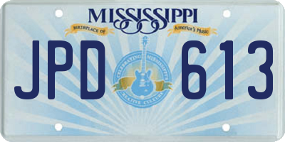 MS license plate JPD613
