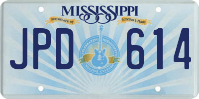 MS license plate JPD614