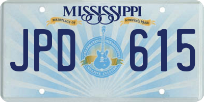 MS license plate JPD615