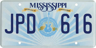 MS license plate JPD616