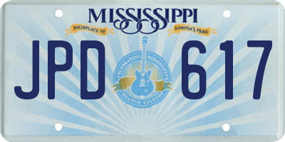 MS license plate JPD617