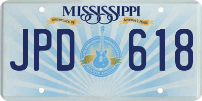 MS license plate JPD618