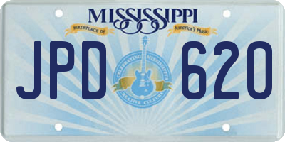 MS license plate JPD620