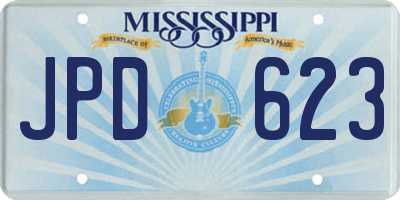 MS license plate JPD623