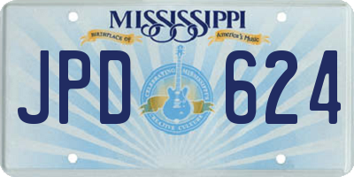 MS license plate JPD624