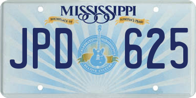 MS license plate JPD625