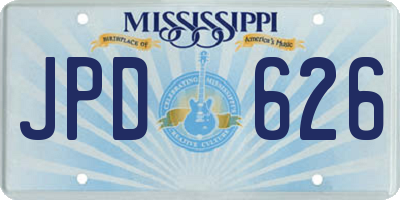 MS license plate JPD626