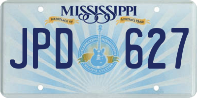 MS license plate JPD627