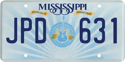 MS license plate JPD631