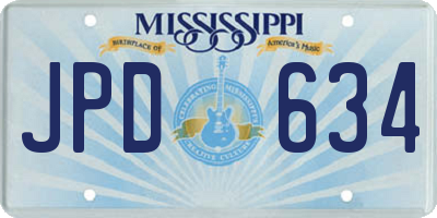 MS license plate JPD634