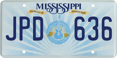 MS license plate JPD636