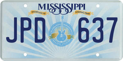MS license plate JPD637
