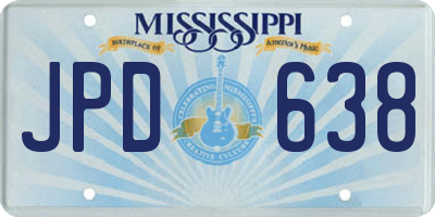 MS license plate JPD638