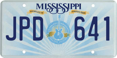 MS license plate JPD641