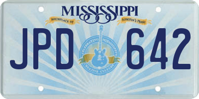 MS license plate JPD642