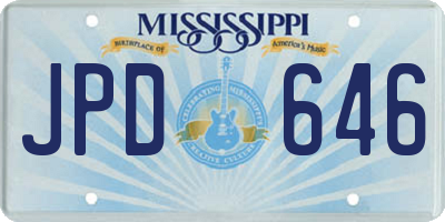 MS license plate JPD646