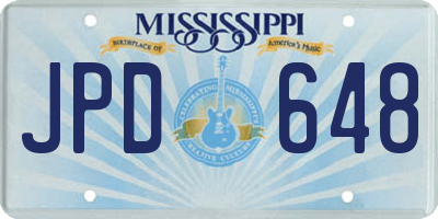 MS license plate JPD648