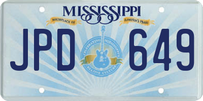 MS license plate JPD649
