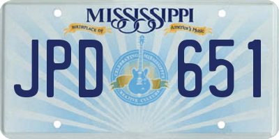 MS license plate JPD651