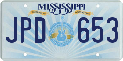 MS license plate JPD653
