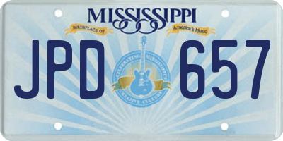 MS license plate JPD657