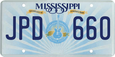 MS license plate JPD660