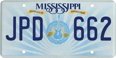 MS license plate JPD662