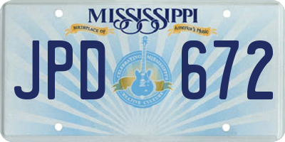 MS license plate JPD672
